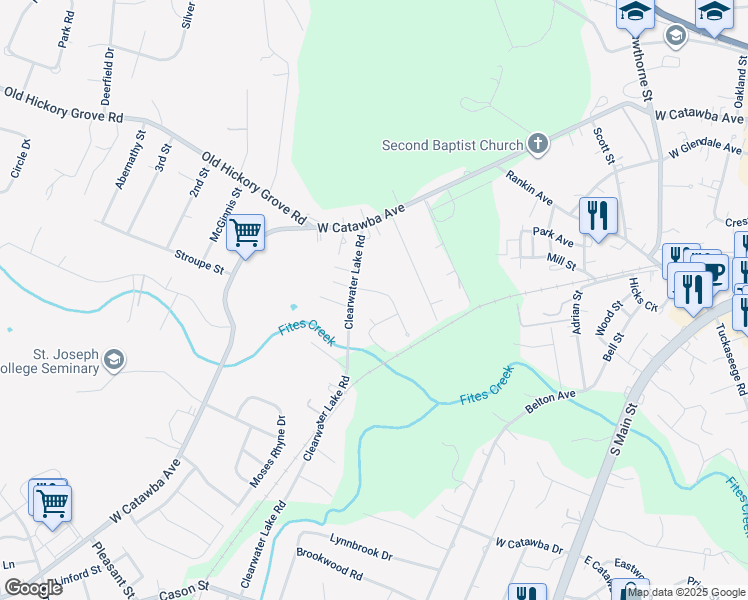 map of restaurants, bars, coffee shops, grocery stores, and more near 106 Gaddis Drive in Mount Holly