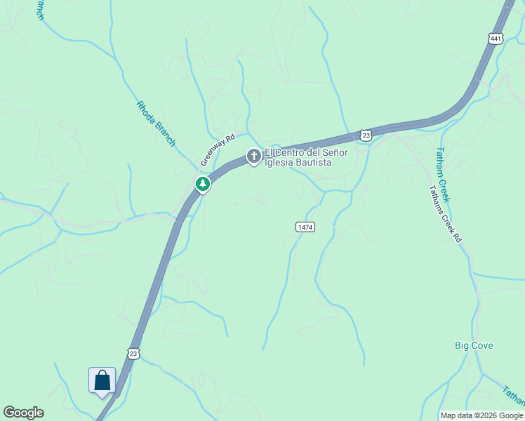 map of restaurants, bars, coffee shops, grocery stores, and more near 13 Woodfin Road in Sylva