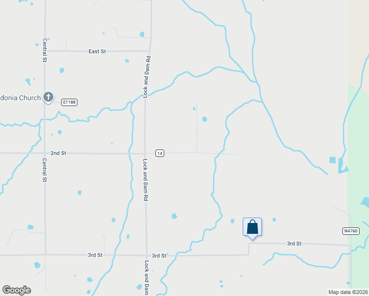 map of restaurants, bars, coffee shops, grocery stores, and more near County Road 14 in Fort Coffee