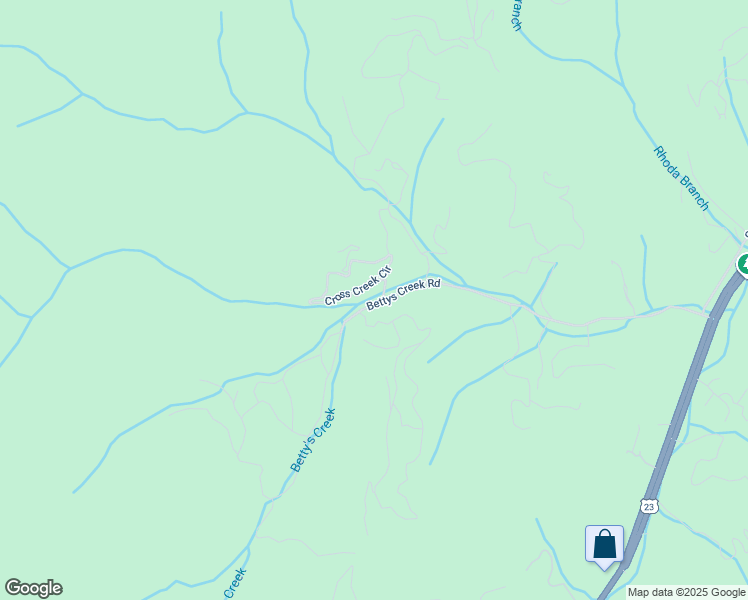 map of restaurants, bars, coffee shops, grocery stores, and more near 842 Bettys Creek Road in Sylva