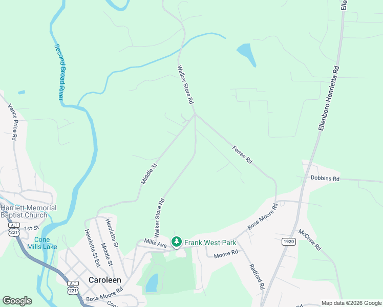 map of restaurants, bars, coffee shops, grocery stores, and more near 336 State Road 1935 in Ellenboro