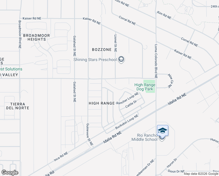 map of restaurants, bars, coffee shops, grocery stores, and more near 1914 Lark Drive Northeast in Rio Rancho