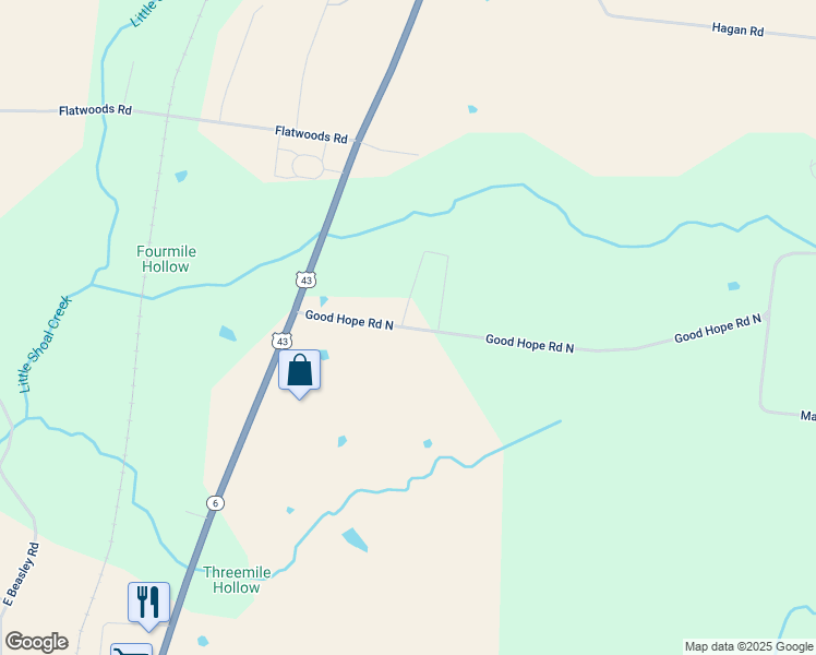 map of restaurants, bars, coffee shops, grocery stores, and more near 22 Good Hope Road North in Lawrenceburg