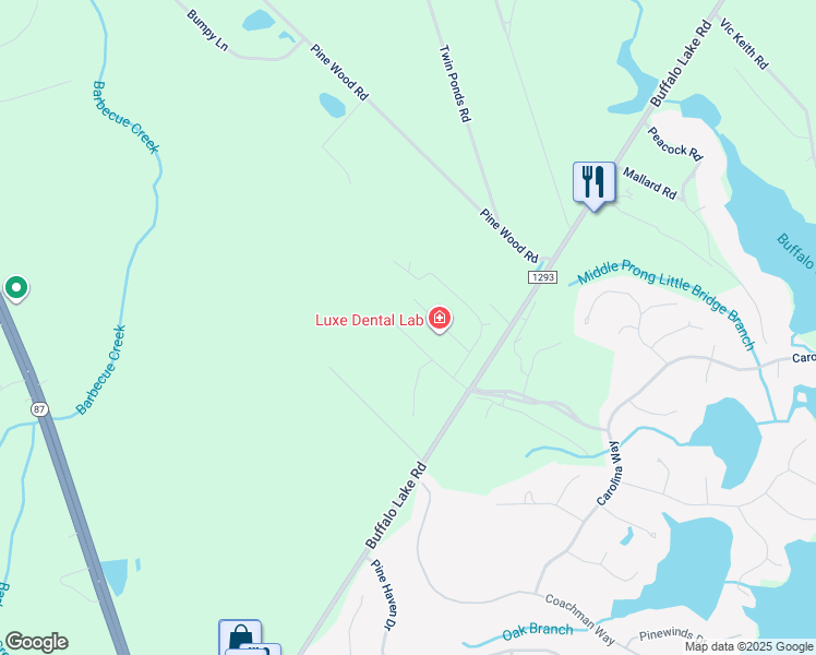 map of restaurants, bars, coffee shops, grocery stores, and more near 154 Edenberry Lane in Sanford