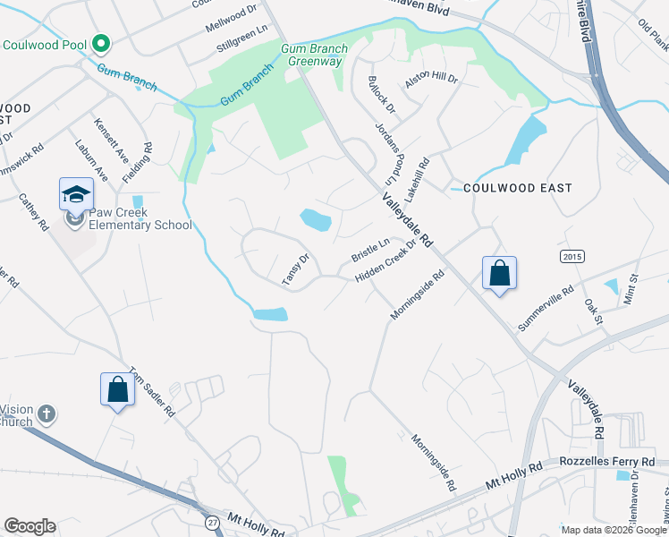 map of restaurants, bars, coffee shops, grocery stores, and more near 978 Stinson Glen Lane in Charlotte