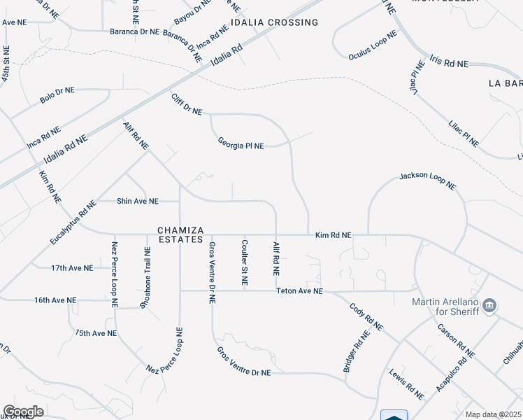 map of restaurants, bars, coffee shops, grocery stores, and more near 613 Cerro De Ortega Drive Southeast in Rio Rancho