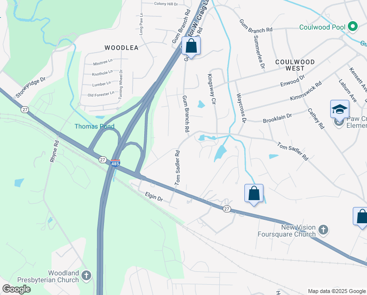 map of restaurants, bars, coffee shops, grocery stores, and more near in Charlotte