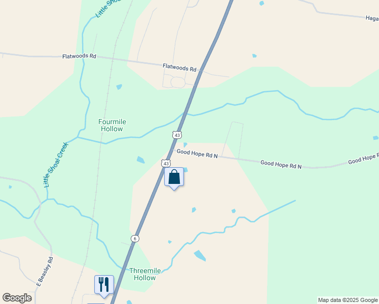 map of restaurants, bars, coffee shops, grocery stores, and more near 8 Good Hope Road North in Lawrenceburg