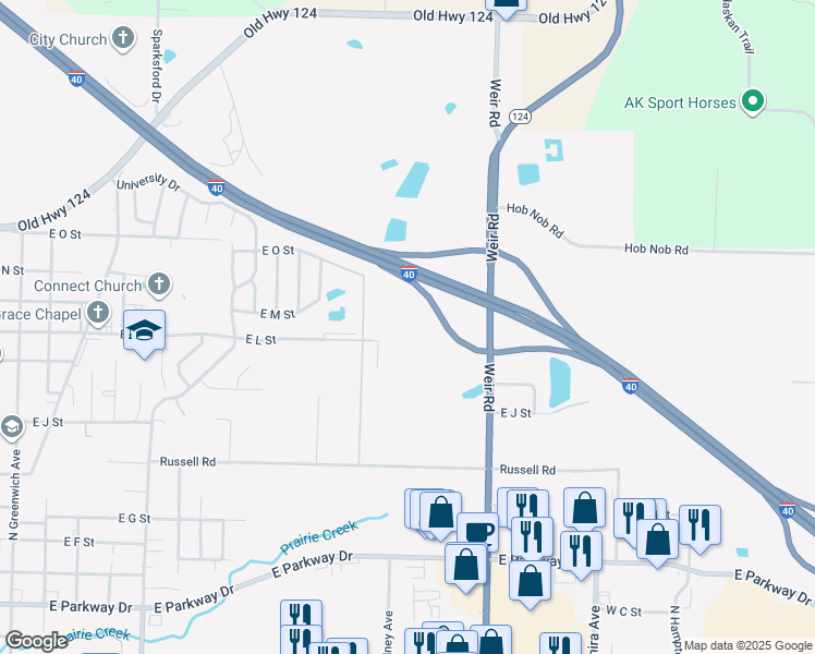 map of restaurants, bars, coffee shops, grocery stores, and more near in Russellville