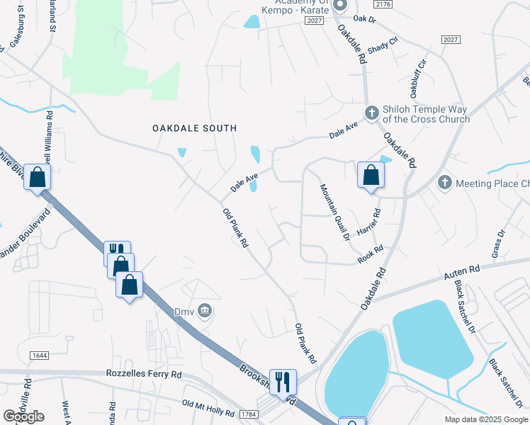 map of restaurants, bars, coffee shops, grocery stores, and more near 6024 Patricia Ryan Drive in Charlotte