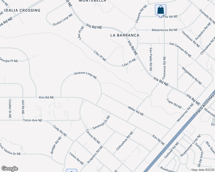 map of restaurants, bars, coffee shops, grocery stores, and more near 5710 Sarasota Road Northeast in Rio Rancho