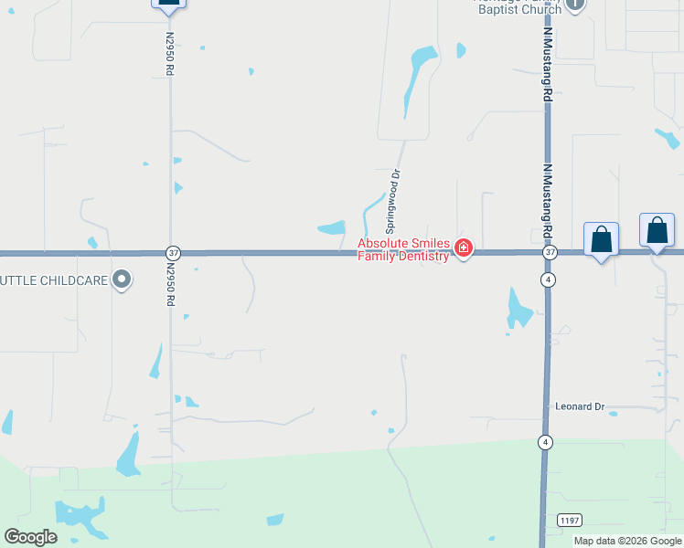 map of restaurants, bars, coffee shops, grocery stores, and more near 4407 Highway 37 in Tuttle