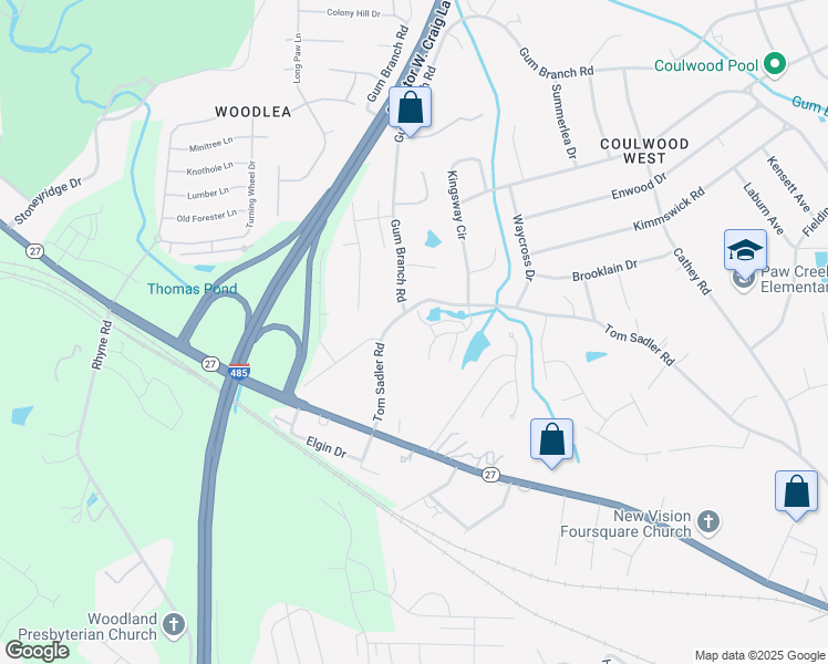 map of restaurants, bars, coffee shops, grocery stores, and more near 1917 State Road 1769 in Charlotte