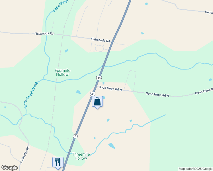 map of restaurants, bars, coffee shops, grocery stores, and more near 8 Good Hope Road North in Lawrenceburg