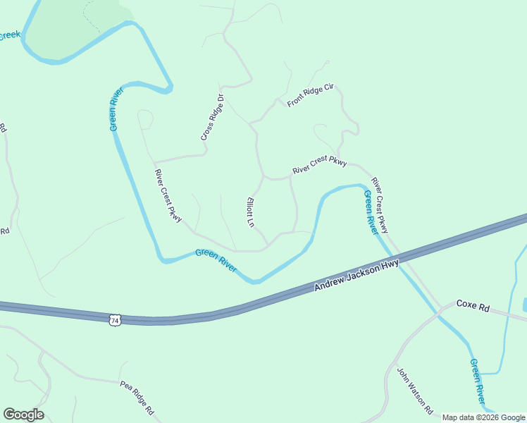 map of restaurants, bars, coffee shops, grocery stores, and more near 138 Elliott Lane in Rutherfordton