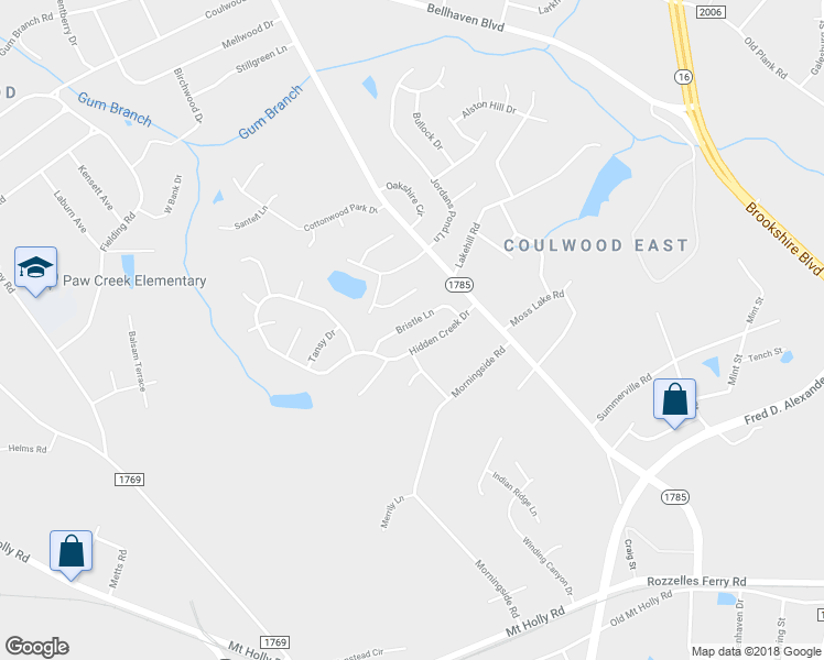map of restaurants, bars, coffee shops, grocery stores, and more near 8006 Bristle Lane in Charlotte