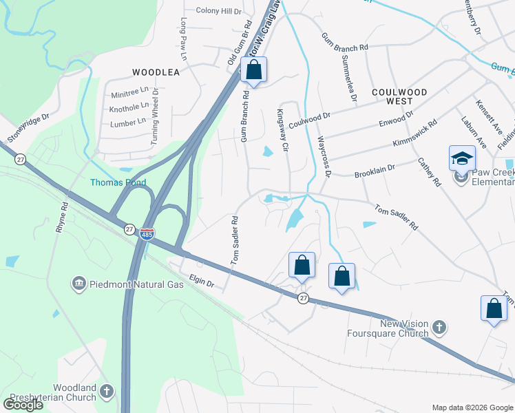 map of restaurants, bars, coffee shops, grocery stores, and more near in Charlotte