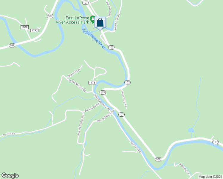 map of restaurants, bars, coffee shops, grocery stores, and more near 62 Witch Hazel Road in Cullowhee