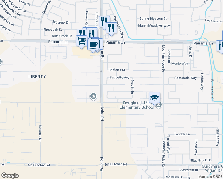 map of restaurants, bars, coffee shops, grocery stores, and more near 6300 Ocean Jasper Drive in Bakersfield