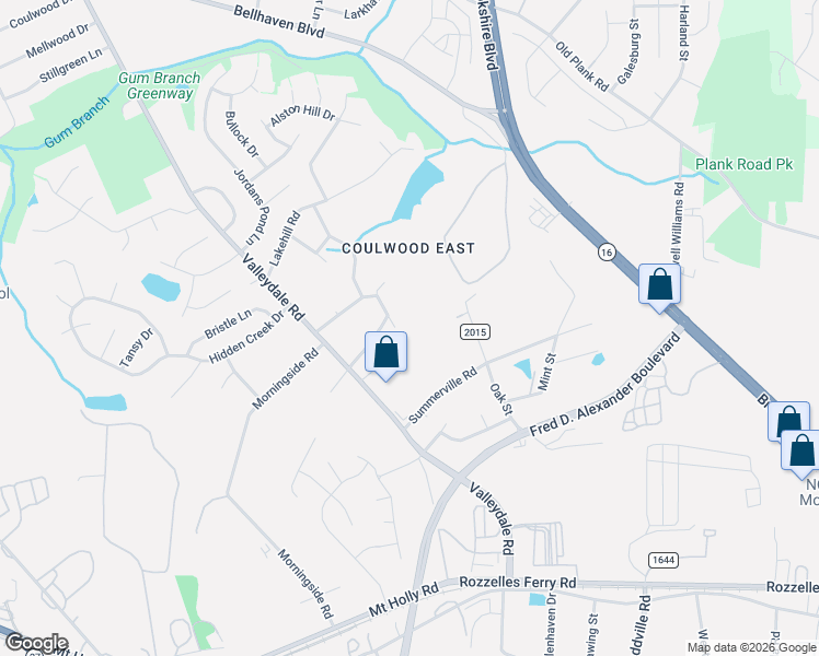 map of restaurants, bars, coffee shops, grocery stores, and more near 1116 Goodman Road in Charlotte