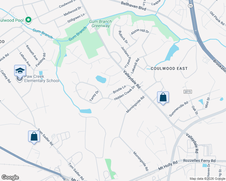 map of restaurants, bars, coffee shops, grocery stores, and more near 8018 Bristle Lane in Charlotte