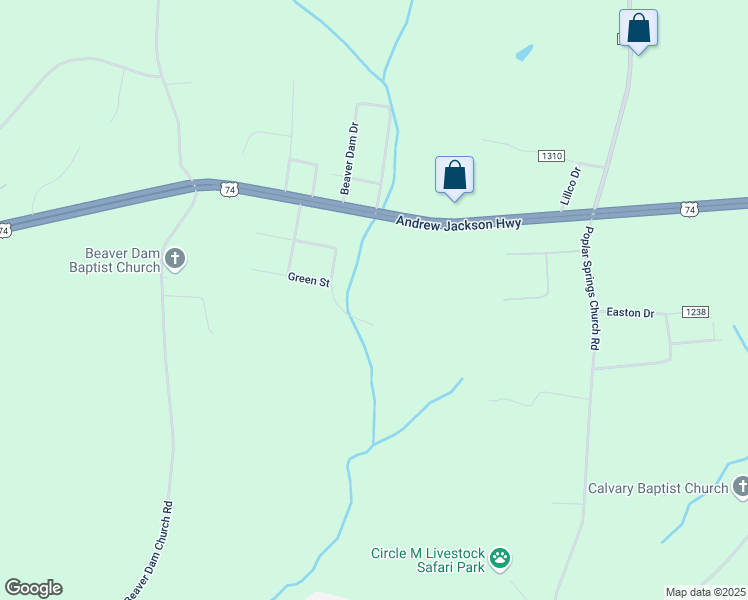 map of restaurants, bars, coffee shops, grocery stores, and more near 225 Cedar Street in Shelby