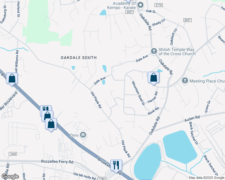 map of restaurants, bars, coffee shops, grocery stores, and more near 6024 Patricia Ryan Drive in Charlotte