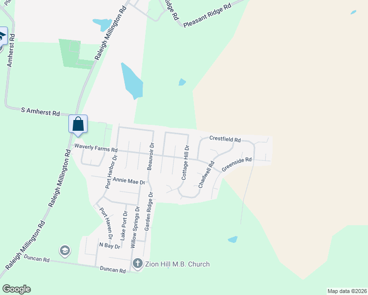 map of restaurants, bars, coffee shops, grocery stores, and more near 6025 Cottage Hill Drive in Millington