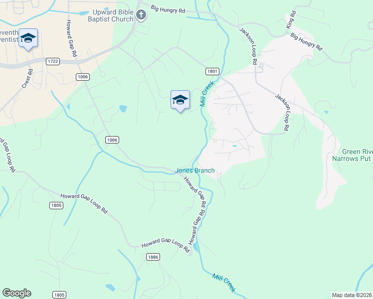 map of restaurants, bars, coffee shops, grocery stores, and more near 6259 Howard Gap Rd in Flat Rock
