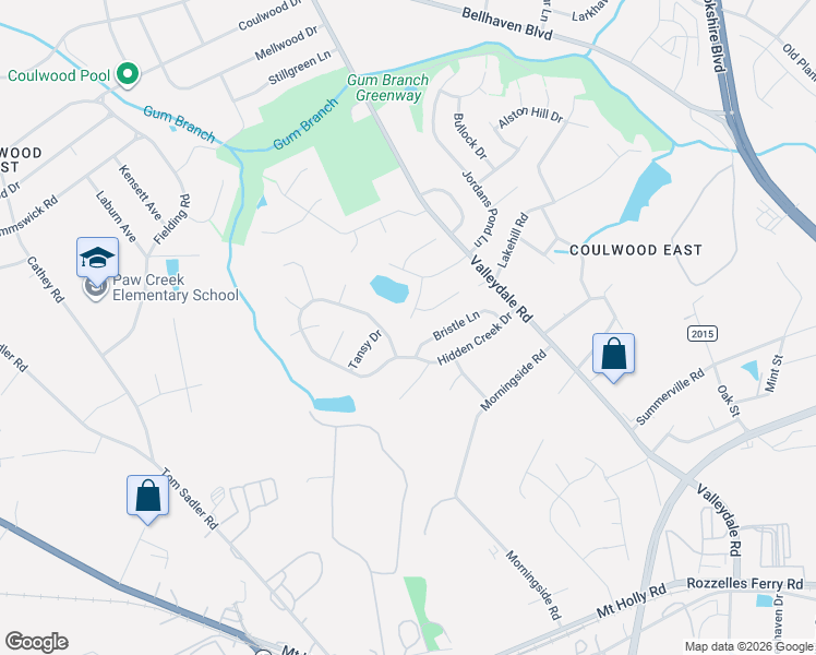 map of restaurants, bars, coffee shops, grocery stores, and more near 978 Stinson Glen Lane in Charlotte