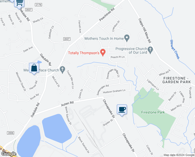 map of restaurants, bars, coffee shops, grocery stores, and more near 906 Grassy Patch Lane in Charlotte