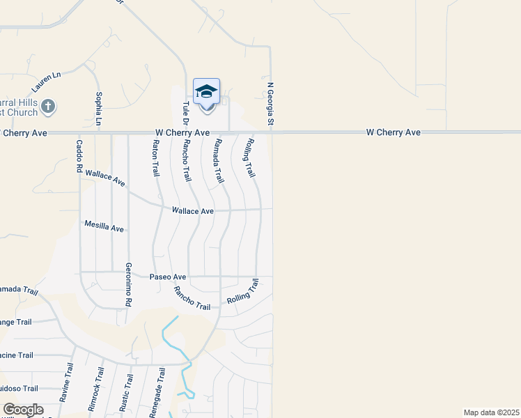 map of restaurants, bars, coffee shops, grocery stores, and more near 101 Wallace Avenue in Amarillo