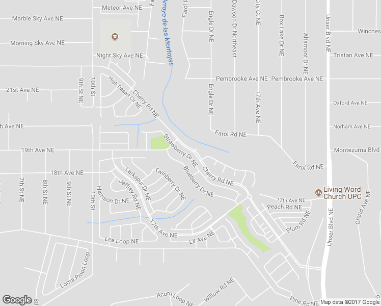 map of restaurants, bars, coffee shops, grocery stores, and more near 1812 Strawberry Drive Northeast in Rio Rancho