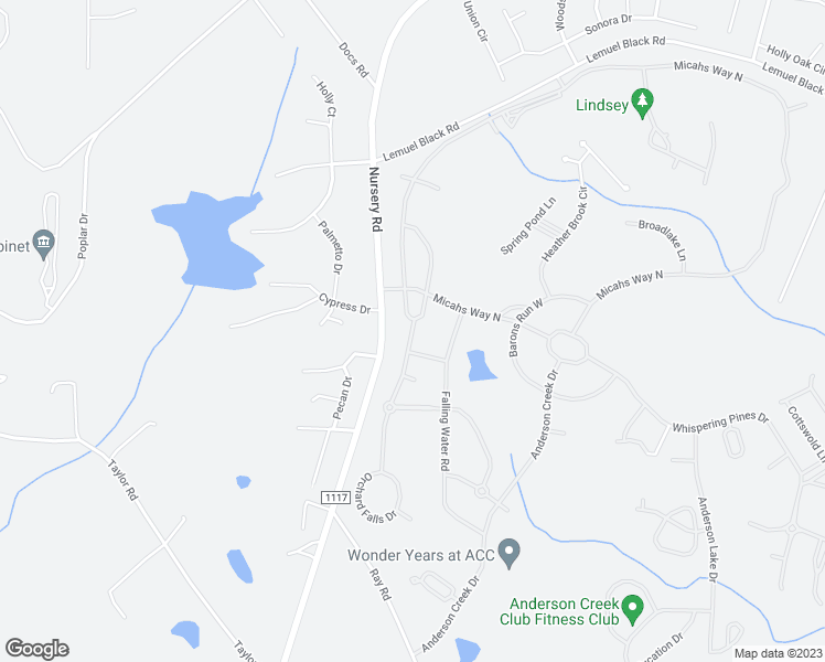 map of restaurants, bars, coffee shops, grocery stores, and more near 115 Orchard Falls Drive in Spring Lake