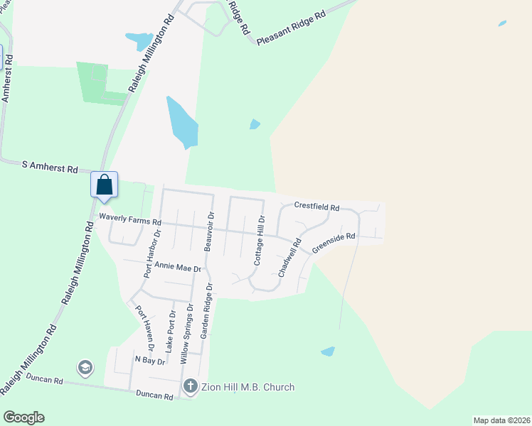 map of restaurants, bars, coffee shops, grocery stores, and more near 6025 Cottage Hill Drive in Millington