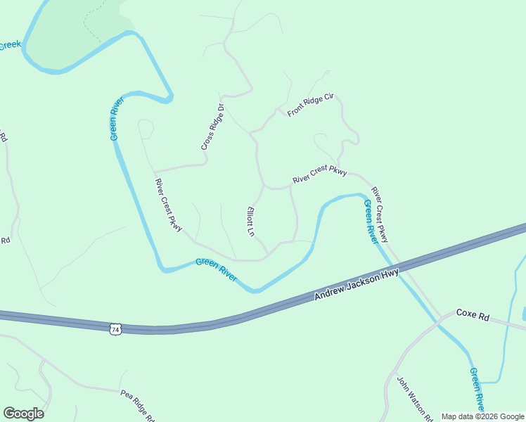 map of restaurants, bars, coffee shops, grocery stores, and more near 138 Elliott Lane in Rutherfordton