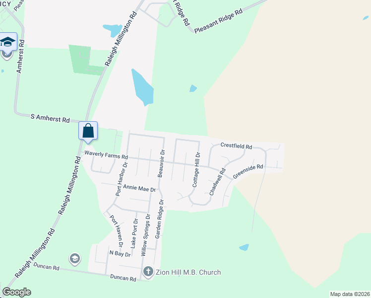 map of restaurants, bars, coffee shops, grocery stores, and more near 6022 Chandeleur Drive in Millington