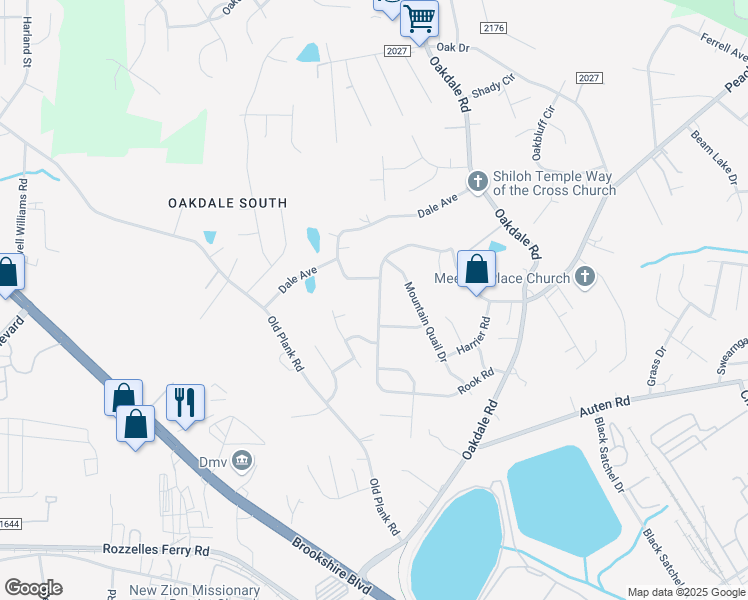 map of restaurants, bars, coffee shops, grocery stores, and more near 815 Rook Road in Charlotte