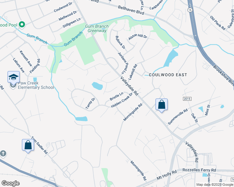 map of restaurants, bars, coffee shops, grocery stores, and more near 7946 Bristle Lane in Charlotte