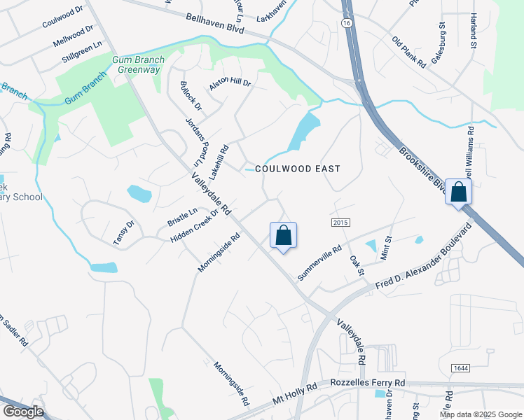 map of restaurants, bars, coffee shops, grocery stores, and more near 6731 Moss Lake Road in Charlotte