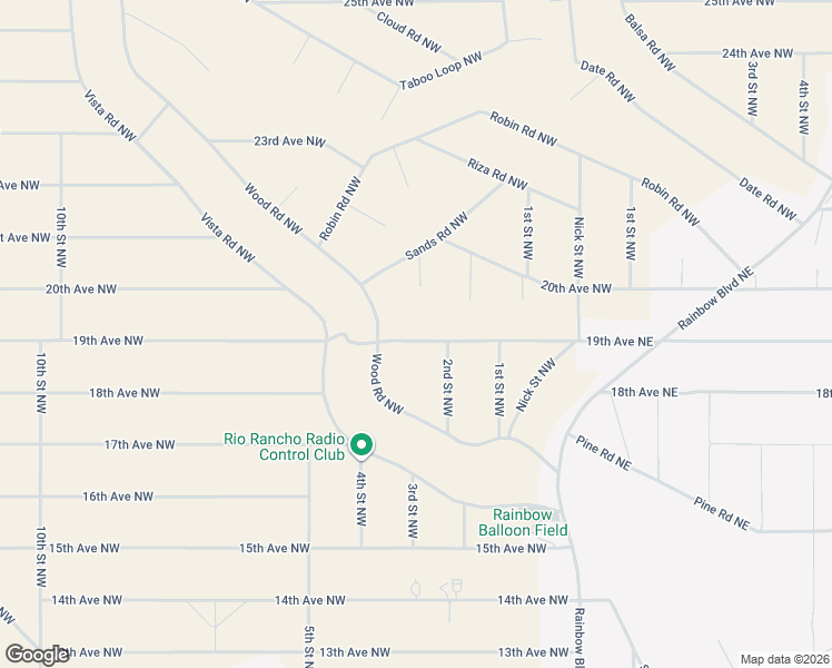 map of restaurants, bars, coffee shops, grocery stores, and more near 19th Avenue Northwest in Rio Rancho