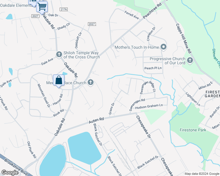 map of restaurants, bars, coffee shops, grocery stores, and more near 1242 Grass Meadows Court in Charlotte