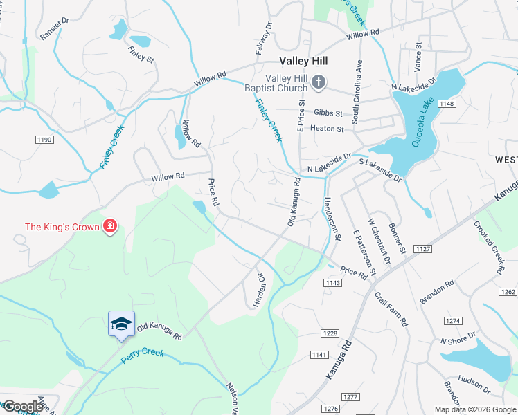 map of restaurants, bars, coffee shops, grocery stores, and more near 722 Price Road in Hendersonville