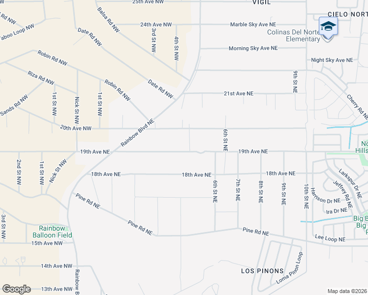map of restaurants, bars, coffee shops, grocery stores, and more near 572 19th Avenue Northeast in Rio Rancho