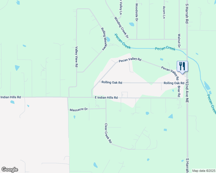 map of restaurants, bars, coffee shops, grocery stores, and more near 18323 East Indian Hills Road in Cleveland County
