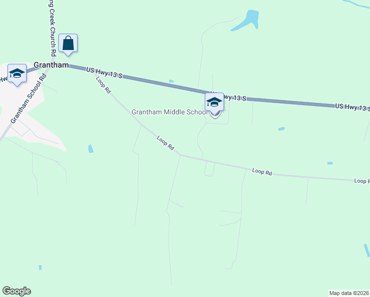 map of restaurants, bars, coffee shops, grocery stores, and more near 647 Loop Road in Goldsboro