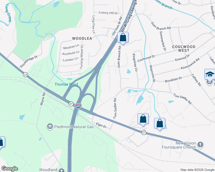 map of restaurants, bars, coffee shops, grocery stores, and more near in Charlotte