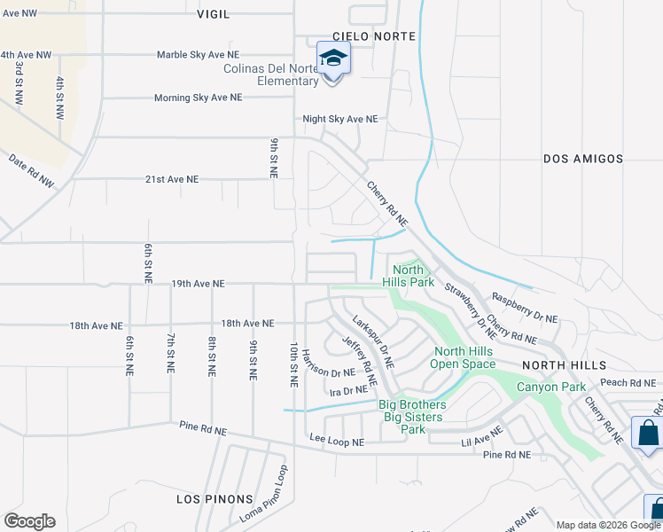 map of restaurants, bars, coffee shops, grocery stores, and more near 787 Rebecca Loop Northeast in Rio Rancho