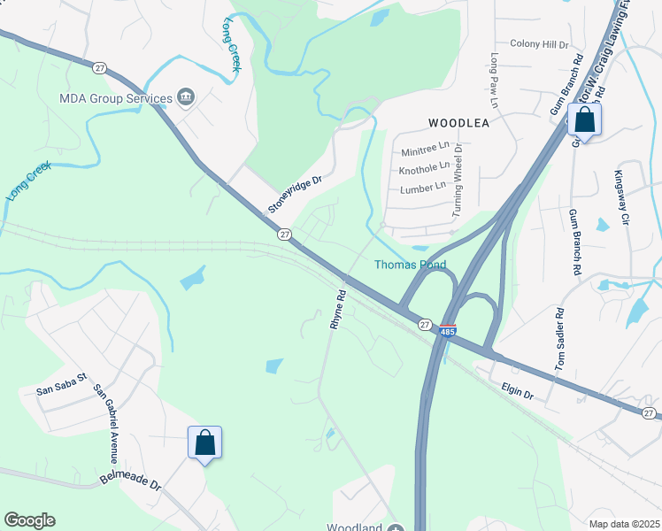 map of restaurants, bars, coffee shops, grocery stores, and more near 9810 Mount Holly Road in Charlotte