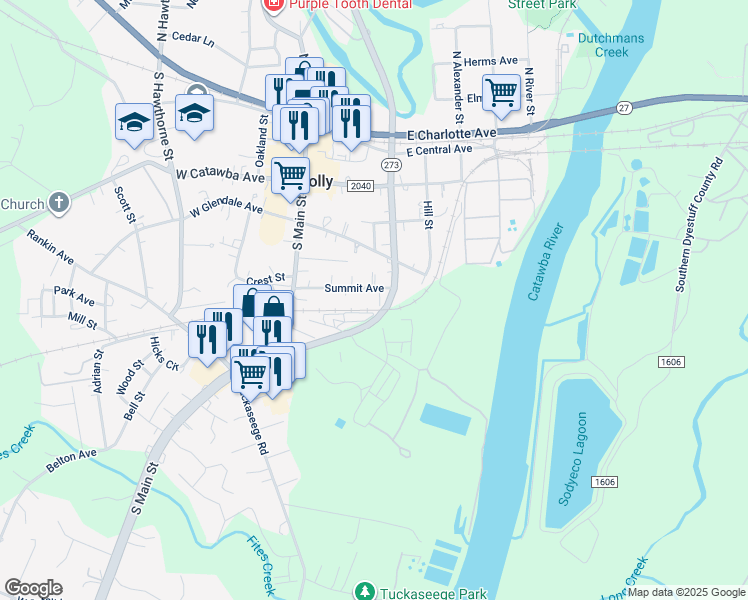 map of restaurants, bars, coffee shops, grocery stores, and more near 224 Summit Avenue in Mount Holly